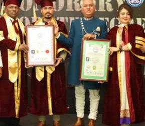 From USA, Eminent Scientist His Eminence Prof. Dr. Madhu Krishan  & Her Excellency Amb. Dr. Daljeet Kaur Of AUGP & UNUGP USA, Felicitated Awards To Nation Builders (Bharath Nirmaan Yogdaan Award)  To Commemorate 75th Republic Day Of India
