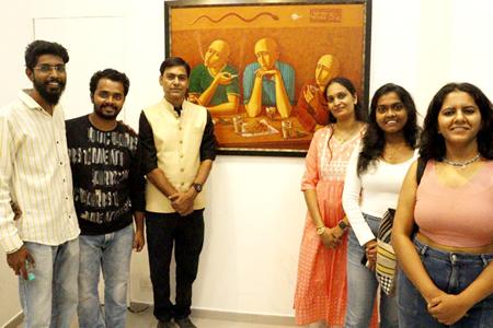 GULZAR 8th Solo Show Of Paintings By Artist Virendra Chopde At Kismat Art Gallery